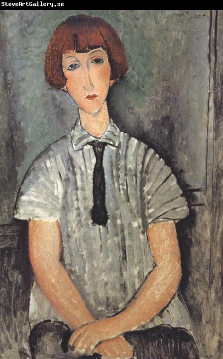 Amedeo Modigliani Young Woman in a Striped Blouse (mk39)